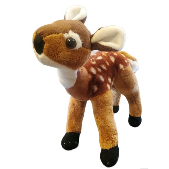Wild Republic Deer Plush Stuffed Animal 9” Brown White Spotted Zoo Toy Reindeer - Picture 2 of 6
